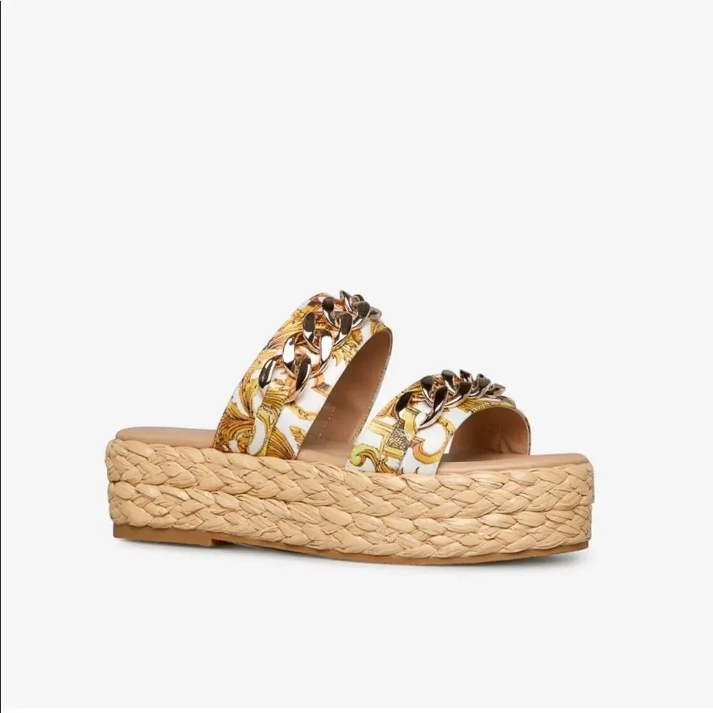 Shoedazzle Dola Platform Sandal‎ Miami White 10 New in Boxes